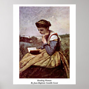 Reading Woman By Jean-Baptiste Camille Corot Poster