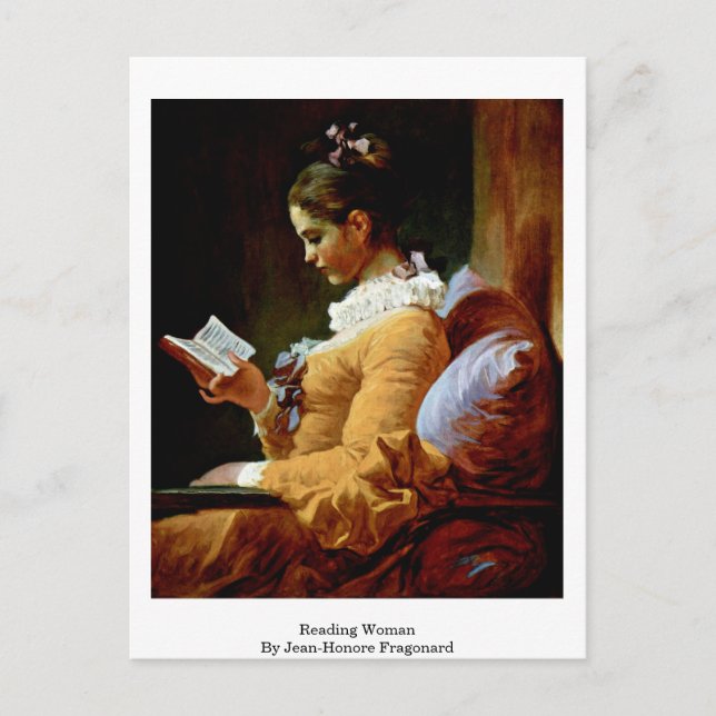 Reading Woman By Jean-Honore Fragonard Postcard (Front)