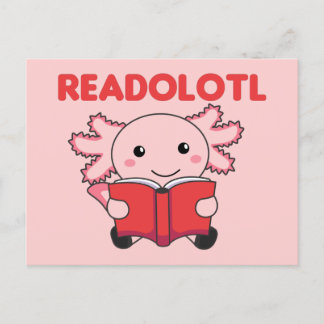 Readolotl An Axolotl That Reads Many Books Postcar Postcard