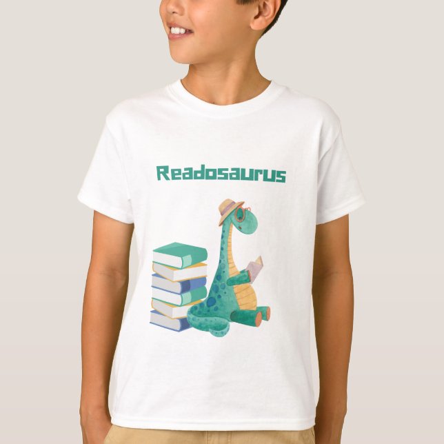 readosaurus dinosaur reading book  T-Shirt (Front)