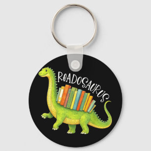 Readosaurus funny dinosaur book lover bookworm key ring