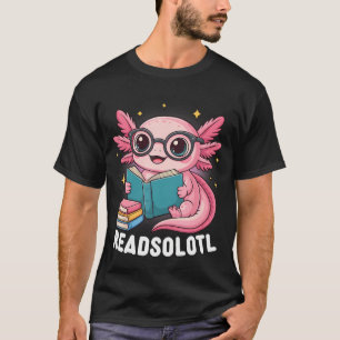 Readsolotl Kawaii Axolotl Funny Reading Book Lover T-Shirt