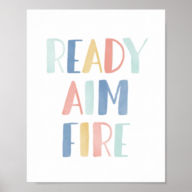 Ready Aim Fire Funny Bathroom Print (Front)