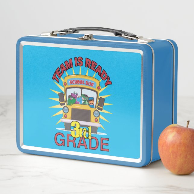 Ready Back To School 3Rd Grade Personalised Name Metal Lunch Box (In Situ)
