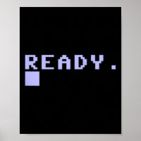 Ready C64 Home Computer 80's Retro Gamer Coder Mem