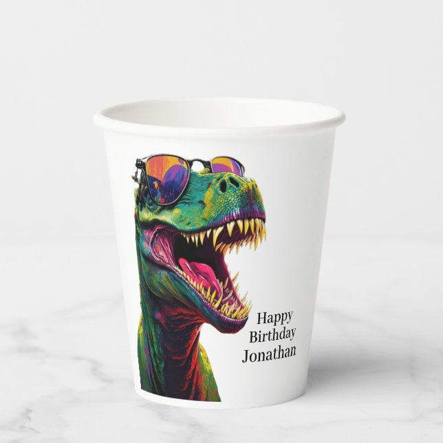 Ready for a Dino-Mite Birthday Party Paper Cups (Front)