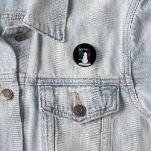 Ready for a Little Snow and tell Discoball Snowman 3 Cm Round Badge