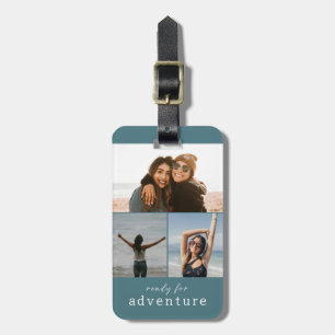 Ready for Adventure Teal Photo Collage Luggage Tag
