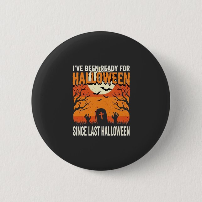 Ready For Halloween Graveyard Design_1 6 Cm Round Badge (Front)