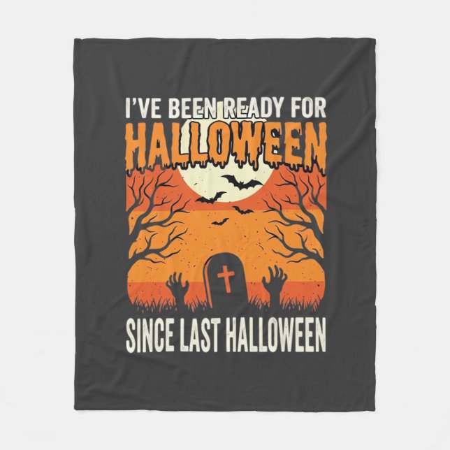 Ready For Halloween Graveyard Design_1 Fleece Blanket (Front)