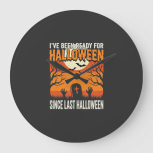 Ready For Halloween Graveyard Design_1 Large Clock