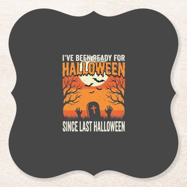 Ready For Halloween Graveyard Design_1 Paper Coaster (Front)