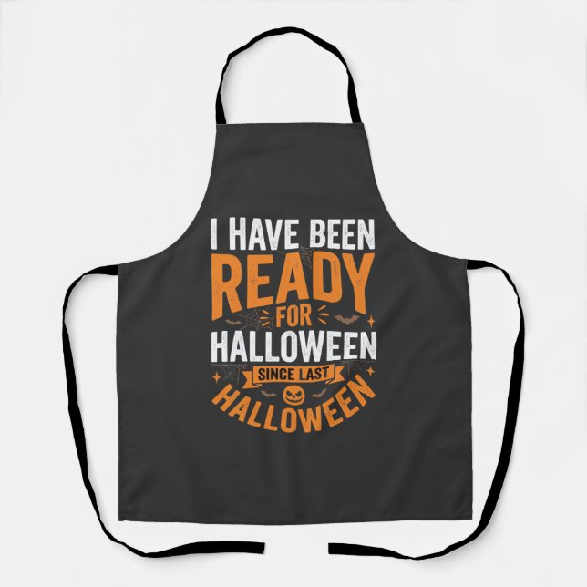 Ready For Halloween Pumpkin Skull Design Apron (Front)