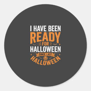 Ready For Halloween Pumpkin Skull Design Classic Round Sticker