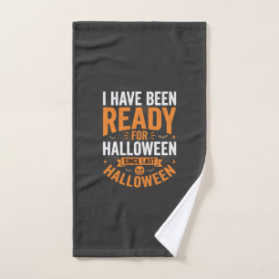 Ready For Halloween Pumpkin Skull Design Hand Towel