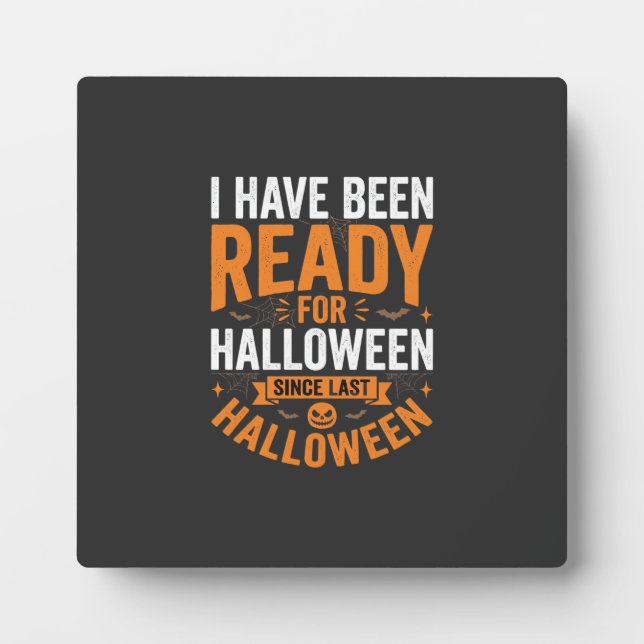 Ready For Halloween Pumpkin Skull Design Plaque (Front)