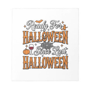 Ready For Halloween Vintage Engraving Shirt Design Notepad