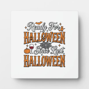 Ready For Halloween Vintage Engraving Shirt Design Plaque