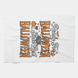 Ready For Halloween Vintage Engraving Shirt Design Tea Towel