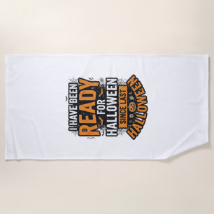 Ready For Halloween Vintage Spooky Shirt Design_1 Beach Towel