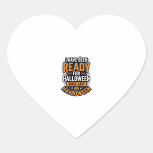 Ready For Halloween Vintage Spooky Shirt Design_1 Heart Sticker