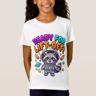 Ready For Lift-Off Cute Astronaut Racoon T-Shirt