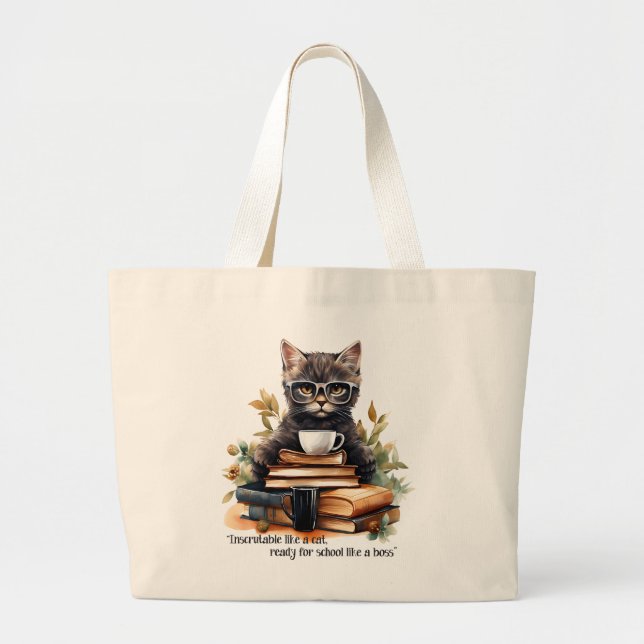 Ready For School Like A Boss Large Tote Bag (Front)