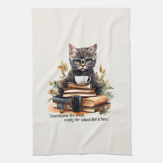 Ready For School Like A Boss Tea Towel (Vertical)