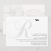 Ready for Take Off R Initial Wedding Invitation