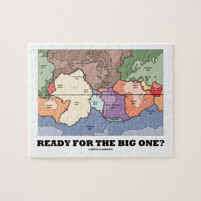 Ready For The Big One? (Plate Tectonics World Map) Jigsaw Puzzle (Horizontal)