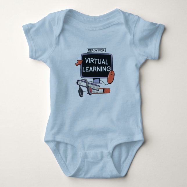 Ready for virtual learning baby bodysuit (Front)