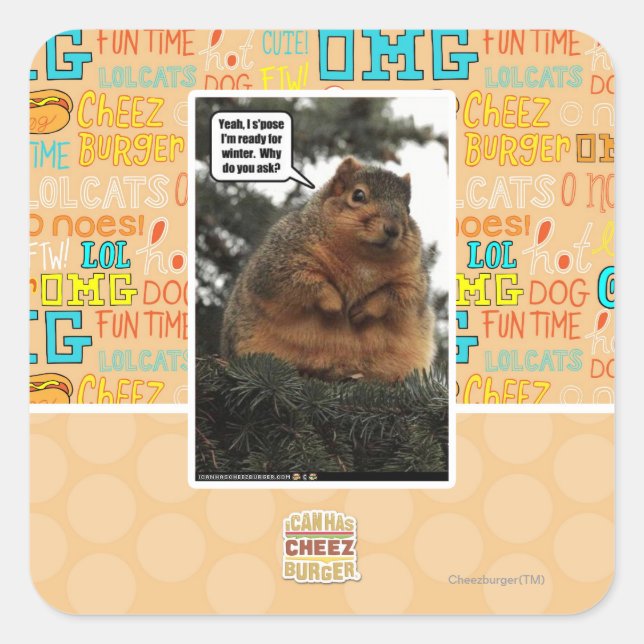 Ready for winter square sticker (Front)