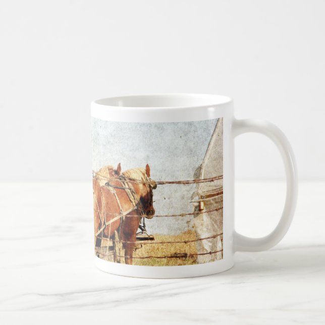 Ready For Work, Two Draught Horses Coffee Mug (Right)