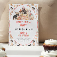 Ready Four a Pawty Neutral Dog 4th Birthday