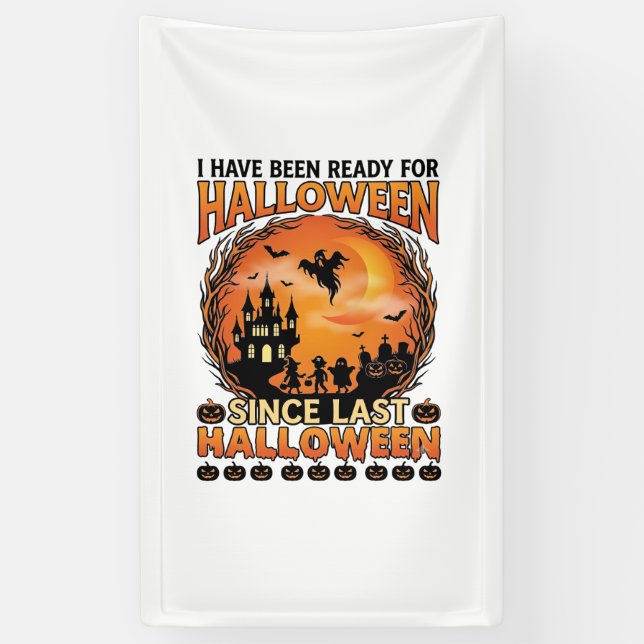 Ready Halloween Since Last Haunted Castle Ghost Ki Banner (Vertical)