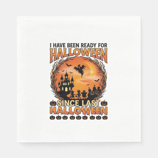 Ready Halloween Since Last Haunted Castle Ghost Ki Napkin (Front)