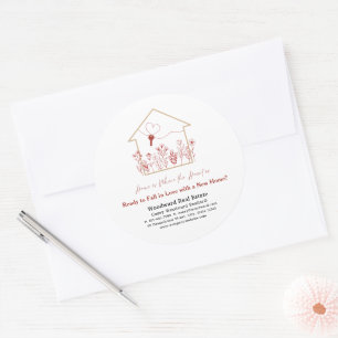 Ready in Love with a New Home? Real Estate Promo Classic Round Sticker