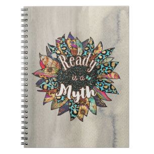 Ready is a Myth Sunflower Gray Spiral Photo  Notebook