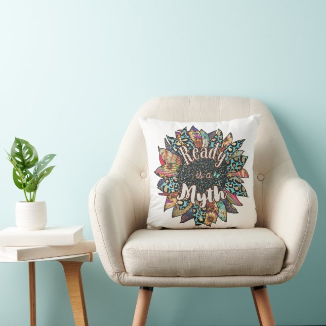 Ready is a Myth Sunflower Throw Pillow (Chair)