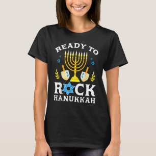 Ready Rock Hanukkah Happy Chanukah Jewish Menorah T-Shirt