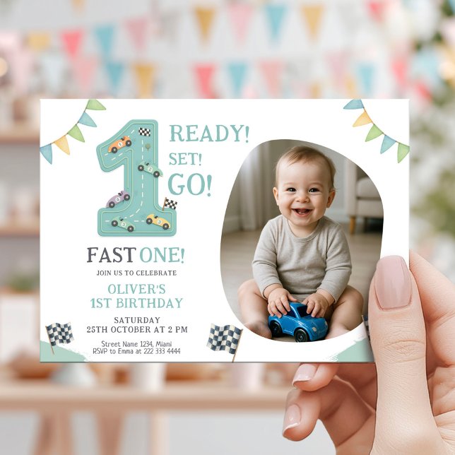 Ready Set Go First Birthday Invitation (Creator Uploaded)
