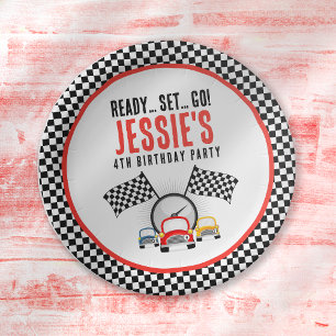 Ready Set Go! Race Car Birthday Party Paper Plate