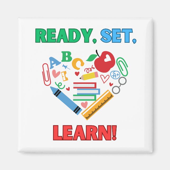Ready Set Learn Back to School Refrigerator  Magnet (Front)