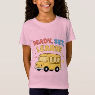 Ready Set Learn Cute School Bus Back to School T-Shirt
