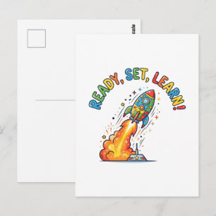 Ready Set Learn Rocket Back to School Postcard