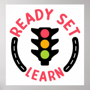Ready Set Learn – Traffic Light Inspired Logo Poster