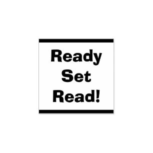 Ready Set Read Teacher Classroom Library Wooden Rubber Stamp