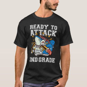 Ready To Attack 2nd Grade Boys Shark  Back To Scho T-Shirt
