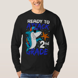 Ready To Attack 2nd Grade Cool Shark  Back To Scho T-Shirt