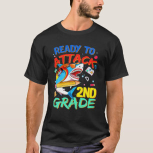 Ready To Attack 2Nd Grade Shark Back To School T-Shirt